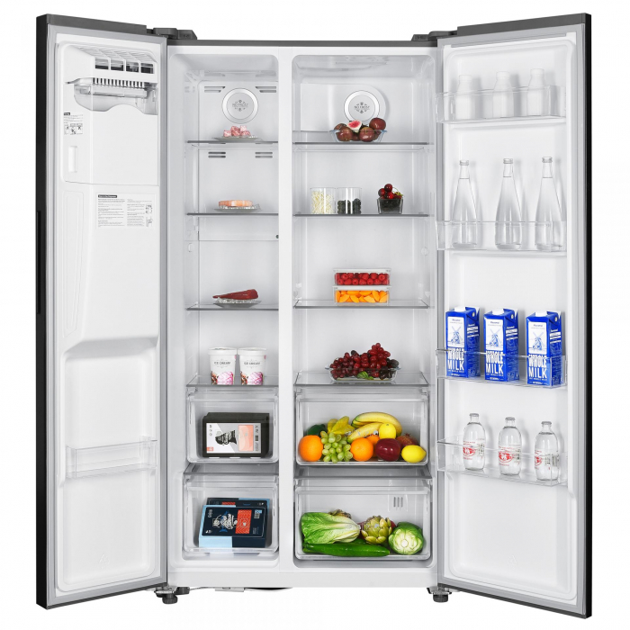 Side by side Samus SSX-670NFIDE, Full No Frost, Afisaj LCD, Dozator apa si gheata, 513 L, Clasa energetica E, Inox [2]