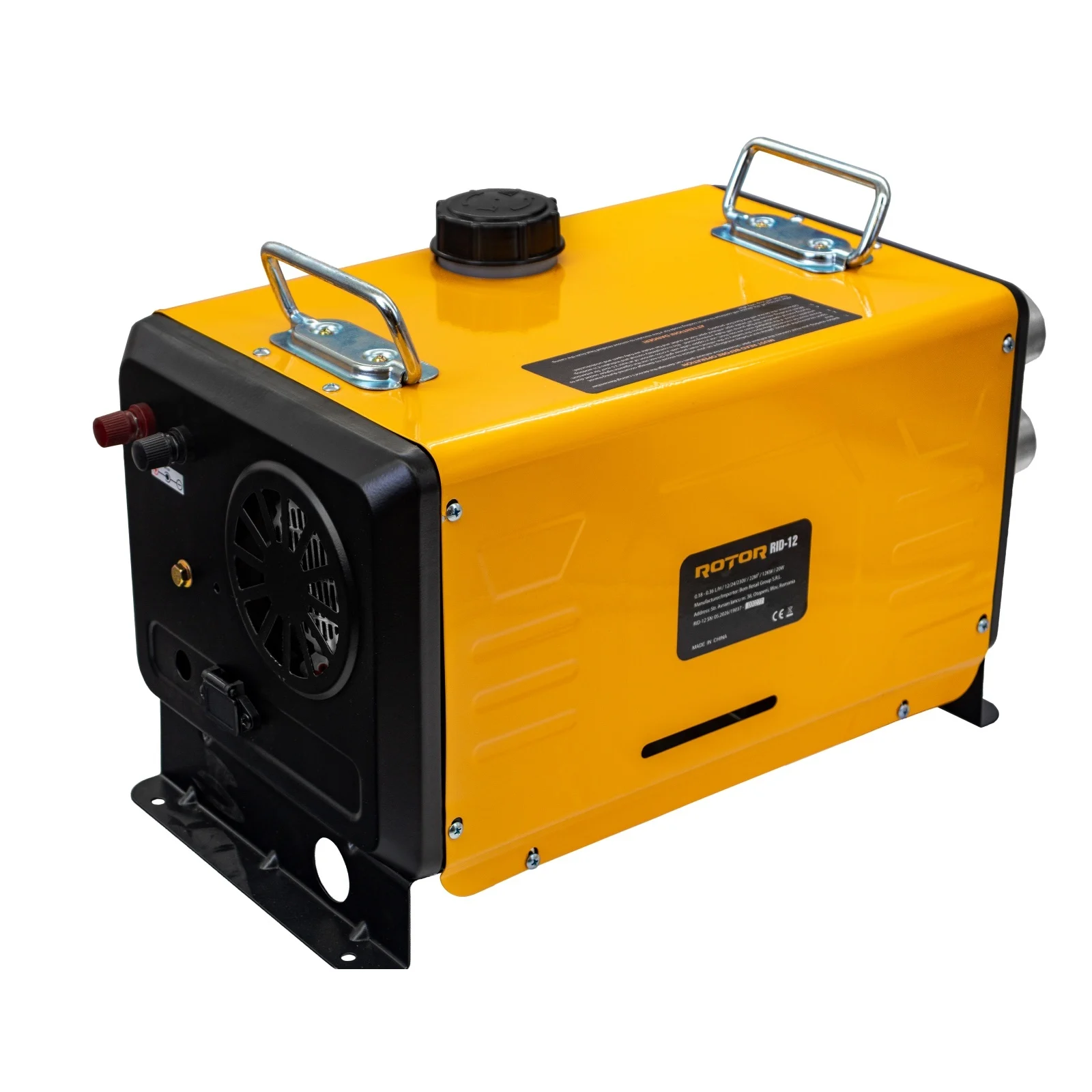 Sirocou  diesel ROTOR RID-12, 12 kW, 12V/24V/230V, rezervor 5 L, 4 iesiri aer cald din aluminiu, control LCD, telecomanda, portabil [5]
