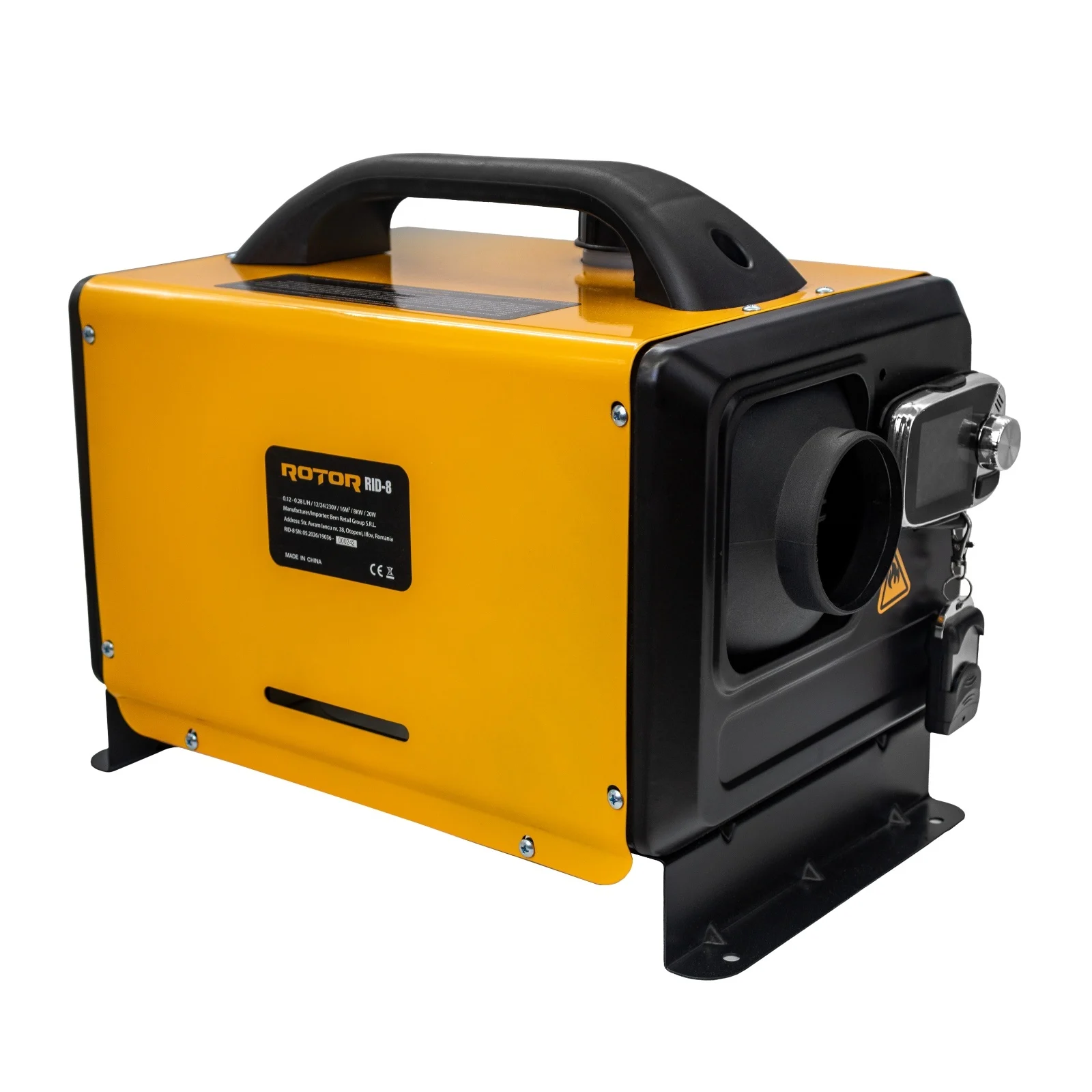 Sirocou Incalzitor diesel ROTOR RID-8, 8 kW, 12V/24V/230V, rezervor 5 L, 1 iesire aer cald, control LCD, telecomanda, portabil [4]
