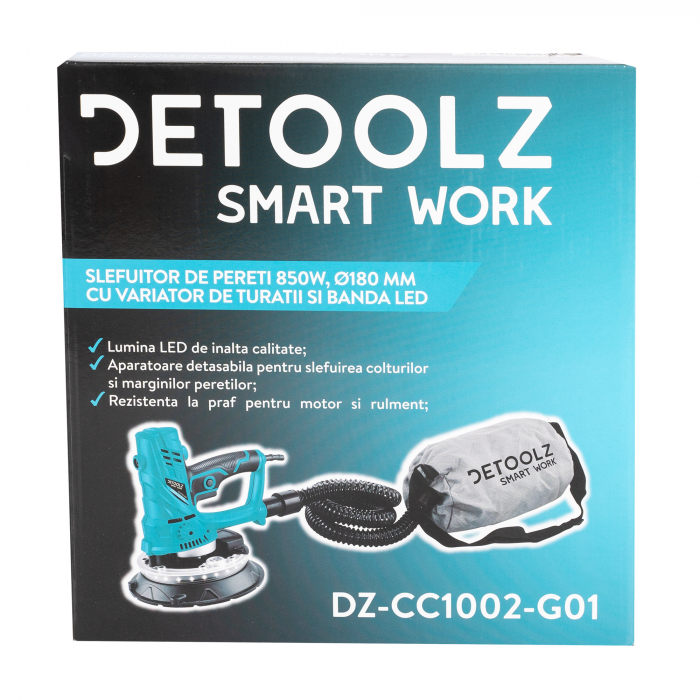 Slefuitor de pereti 850W, diametru panza 180mm, cu variator de turatie si banda LED [13]