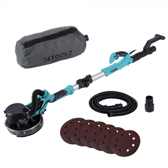 Pachet - Slefuitor pentru pereti pliabil cu LED 750W Ø225mm + Aspirator pentru praf si rumegus 1100W, cos 50 L, Debit 183 mc/h [5]