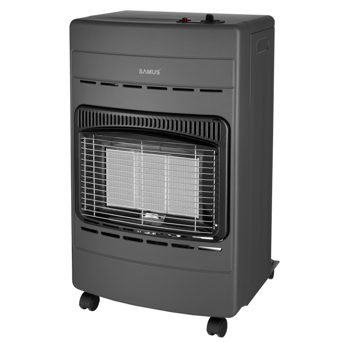 Soba pe gaz Samus RS424P, Aprindere piezoelectrica, 3 trepte putere 1.5–4.2 kW, Senzor O2, Anti-rasturnare, Roti transport [2]