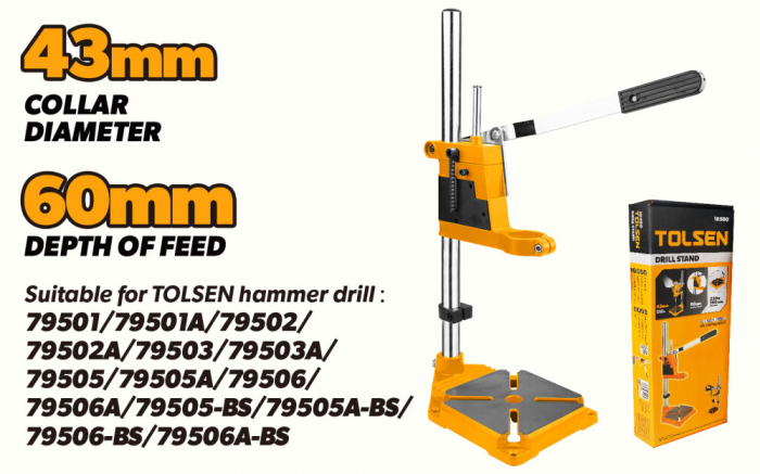 Stand masina de gaurit, Diametru 43 mm, Cursa 60 mm - Tolsen [3]