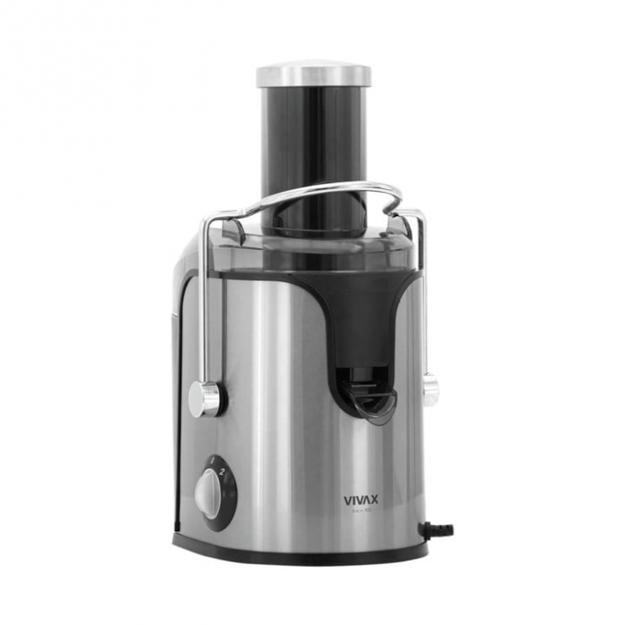Storcator de fructe si legume, VIVAX AJ-800, putere 800 W, diametru tub 7.5 cm, recipiente de suc si pulpa, Inox, Argintiu [6]