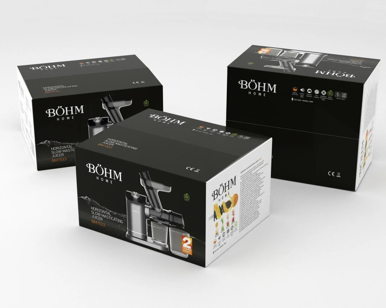 Storcător de Sucuri BÖHM BM1533 cu Presare la Rece - 150W, Sucuri Plin de Nutrienți din Fructe și Legume [4]