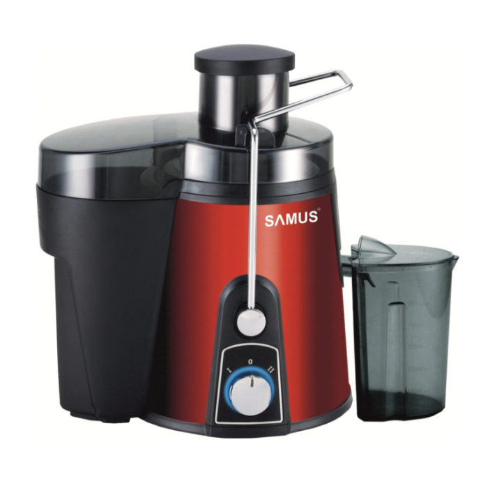 Storcator Samus Twister, 2 viteze, recipient pulpa 1.2 l, recipient suc 0.45 l, accesoriu impingere, Rosu/negru [1]