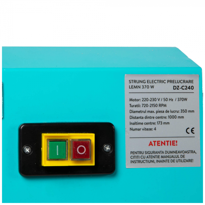 Strung electric pentru prelucrarea lemnului  Detoolz DZ-C240, putere 350W, 4 viteze, turatie 2150 rpm [3]