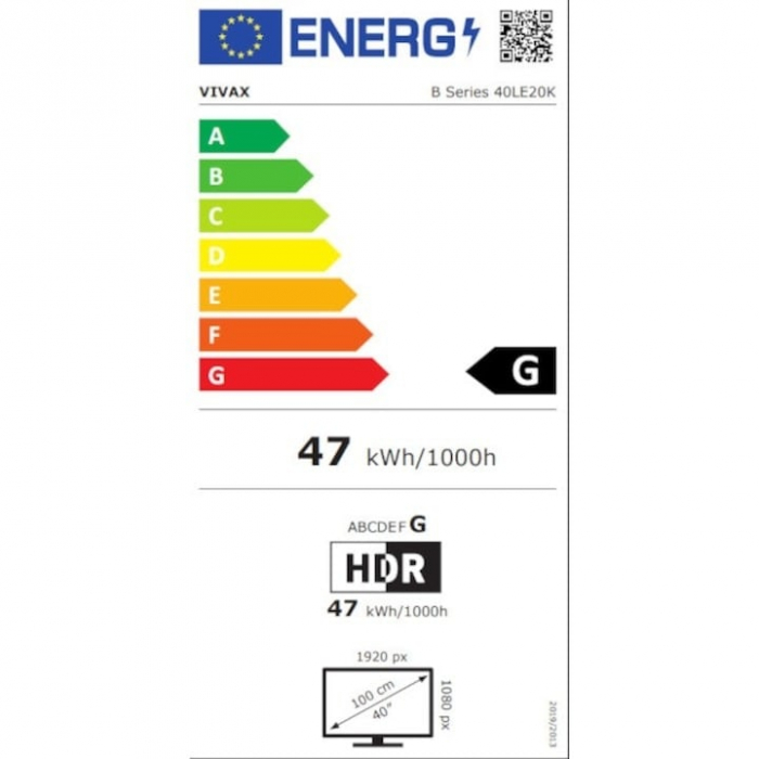 Televizor Smart LED, Vivax 40LE20K, 100 cm, Full HD, Clasa G [5]