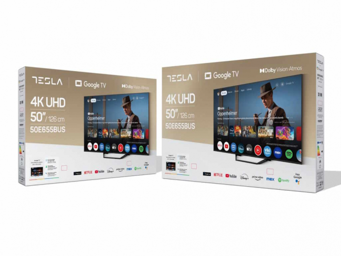 Televizor Smart Tesla 50E655BUS, 50", UHD 4K, Google TV, HDR10, DVB-T2/C/S2, 3x HDMI, 2x USB, Negru [2]
