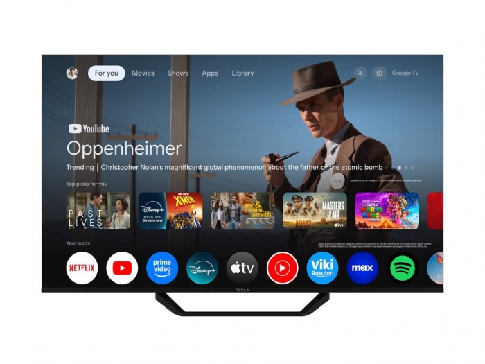 Televizor Smart Tesla 55E655BUS, 55", UHD 4K, Google TV, HDR10, DVB-T2/C/S2, 3x HDMI, 2x USB, Negru [1]