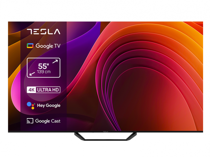 Televizor Smart Tesla 55E655BUS, 55", UHD 4K, Google TV, HDR10, DVB-T2/C/S2, 3x HDMI, 2x USB, Negru [11]