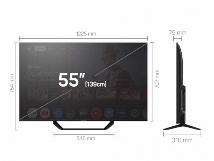 Televizor Smart Tesla 55E655BUS, 55", UHD 4K, Google TV, HDR10, DVB-T2/C/S2, 3x HDMI, 2x USB, Negru [4]