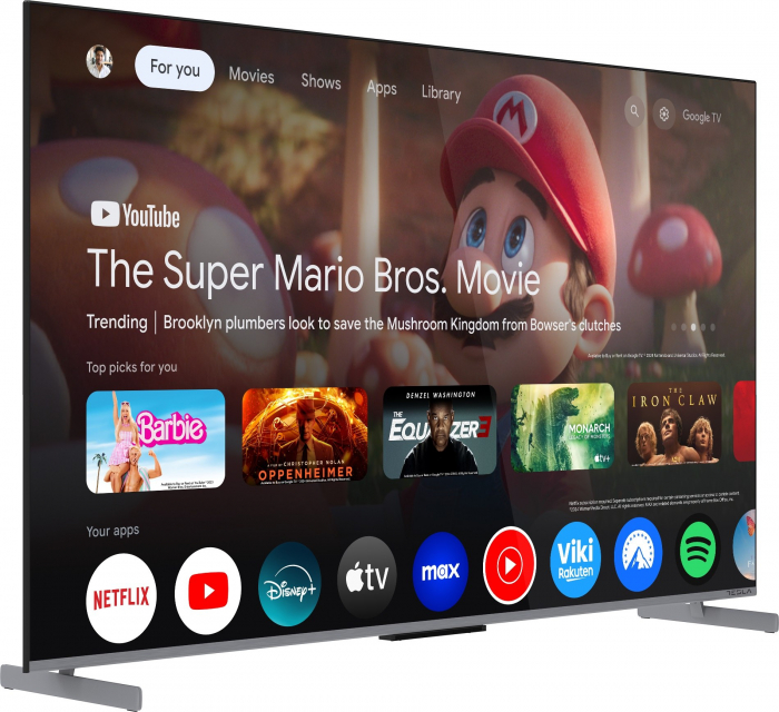 Televizor Tesla QLED G65S949GUS, 165 cm, Smart Google TV, 4K Ultra HD, 100 Hz, Clasa energetica F, Gri [2]