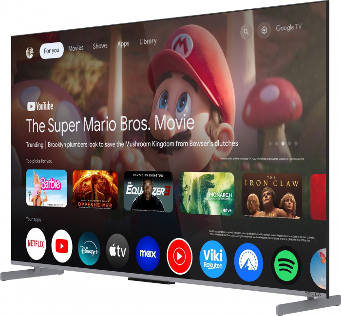 Televizor Tesla QLED G65S949GUS, 165 cm, Smart Google TV, 4K Ultra HD, 100 Hz, Clasa energetica F, Gri [3]