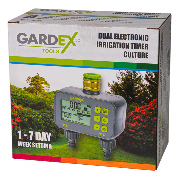 Temporizator inteligent pentru udarea grădinii cu afișaj cu numărătoare inversa,  Gardex [5]