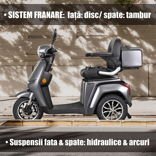 Triciclu electric Samus Arizona-3R1-10T1000-60V20 Silver [20]