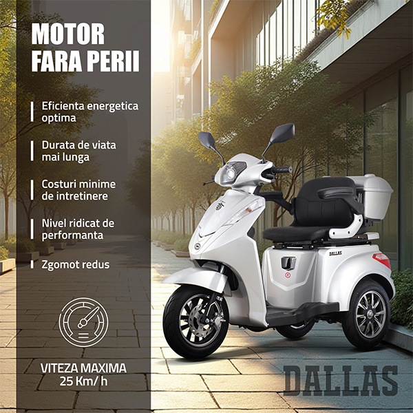 Triciclu electric Samus Dallas-3R1-10T1000-60V20-Silver [4]
