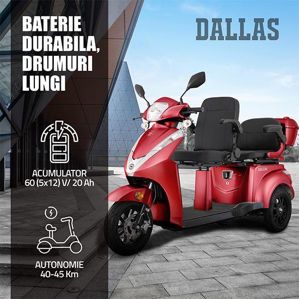Triciclu electric Samus Dallas-3R2-10T1000-60V20-Red [3]