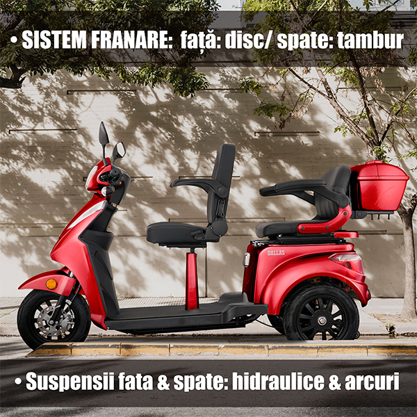 Triciclu electric Samus Dallas-3R2-10T1000-60V20-Red [5]