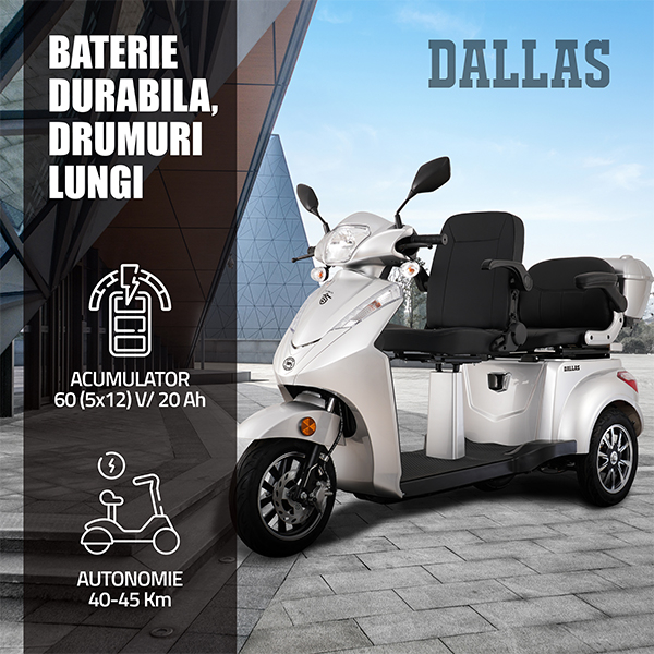 Triciclu electric Samus Dallas-3R2-10T1000-60V20-Silver [6]