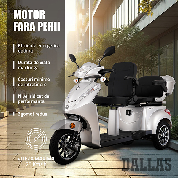 Triciclu electric Samus Dallas-3R2-10T1000-60V20-Silver [5]