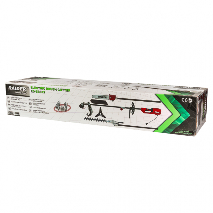 Trimmer electric Raider RD‑EBC12 4‑în‑1, 1.400 W, 42 cm, cap fir + lamă + ferăstrău + tăietor gard viu [8]