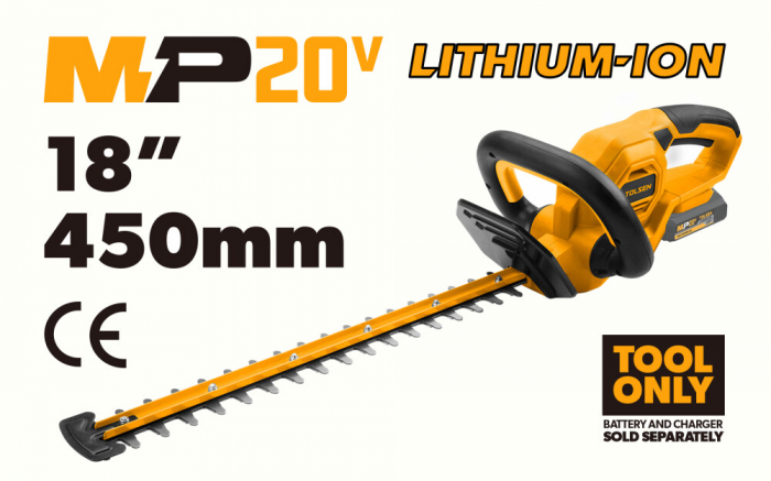 Trimmer tolsen pentru tuns gard viu, pe acumulator 20 v li-ion, lungime 450mm, mp20v [2]