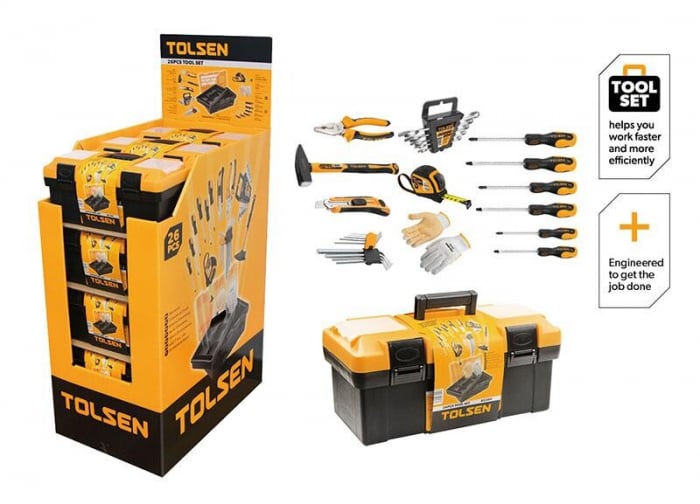 Trusa de scule Tolsen 85360 cu 26 de unelte manuale [2]