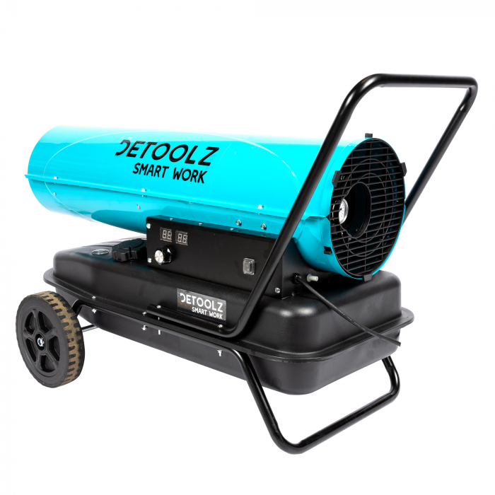 Tun de caldura pe motorina Detoolz, 30kW, 720 m3/h, 35L, cu roti de transport [12]