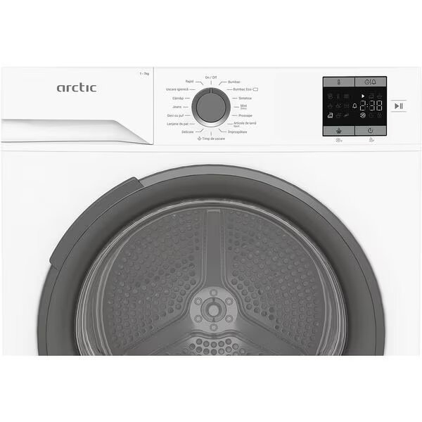 Uscator de rufe Arctic A2T17239W, 7 kg, 15 programe, Pompa de caldura, Child lock, Panou de control cu LED, Clasa D, Alb [5]