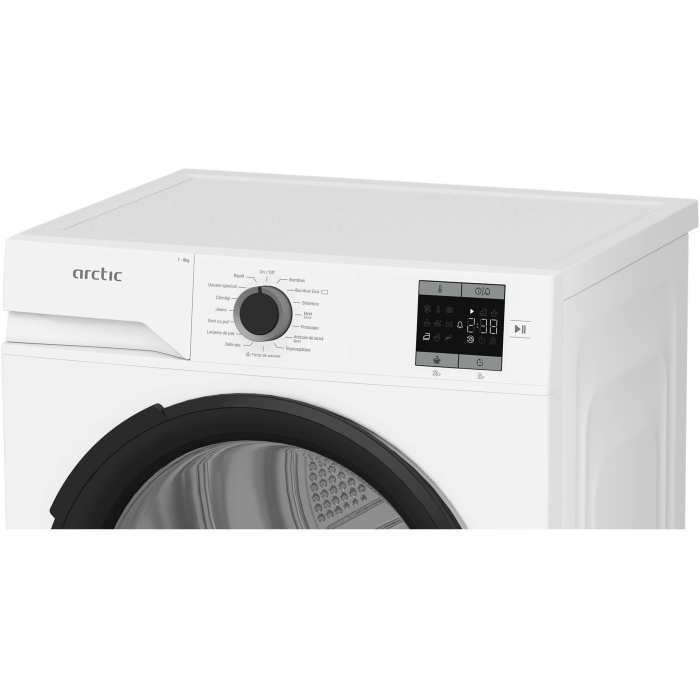 Uscator de rufe Arctic cu pompa de caldura, 8kg, D, AquaSurf, Auto Antisifonare, Dispaly, Alb [5]