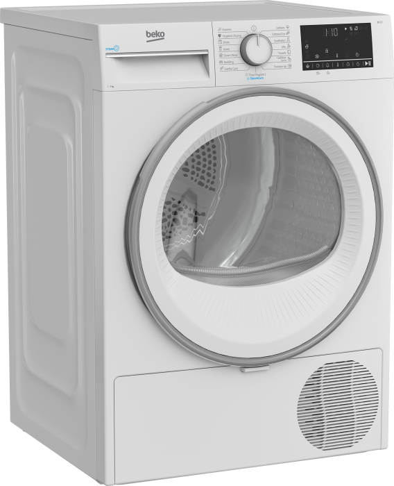Uscător de Rufe Beko, 7 kg, Pompă de Căldură, Motor ProSmart Inverter, 15 Programe, Tehnologie AquaWave, Display Digital, Iluminare Tambur Drum Light, Pornire Întârziată, Clasa D, Alb [3]