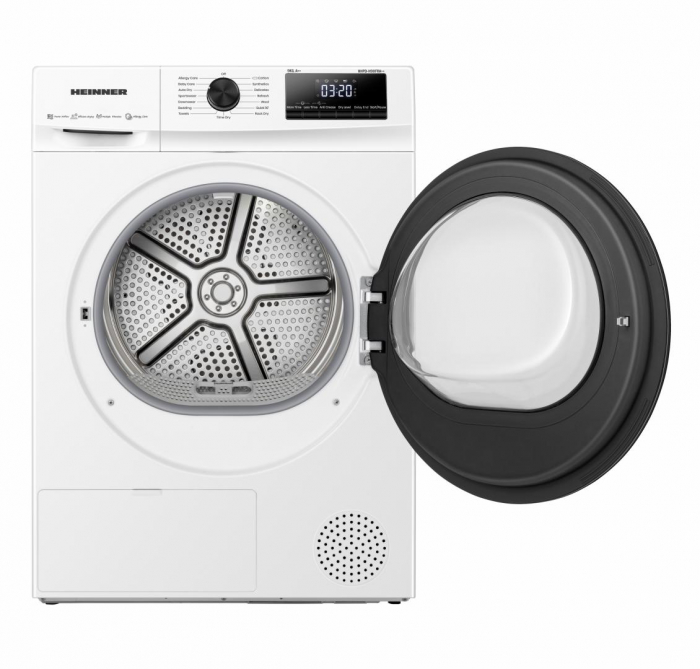 Uscător de Rufe cu Pompa de Căldură HEINNER HHPD-H90FRA++, 9 kg, 15 Programe, Panou Digital, Program Rapid 30 min, Suport Încălțăminte, Alb [4]