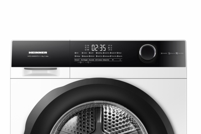 Uscător de rufe cu pompă de căldură Heinner HHPD-HMK80IVFC+++, 8 kg, Motor Inverter, Clasa energetică C, 14 programe, Control Touch, Alb [3]