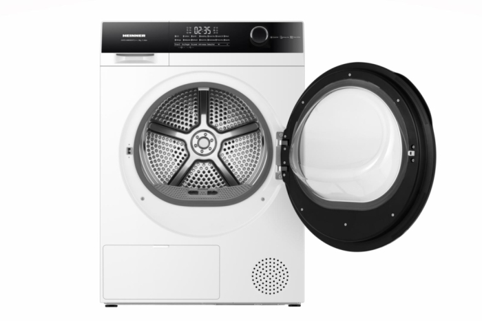 Uscător de rufe cu pompă de căldură Heinner HHPD-HMK90IVFC+++, 9 kg, Motor Inverter, Clasa C, 14 Programe, Control Touch, Alb [5]