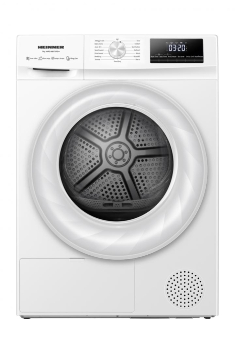 Uscator de rufe cu pompa de caldura Heinner HHPD-HMY70FD++, 7 kg, 15 programe, Clasa D, Display digital, Program rapid 30 min, Program eco, Functie anti-sifonare, Alb [2]