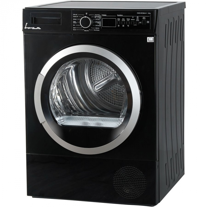 Uscator de rufe Fram FHPD-V8T2BKA++, Pompa de caldura, 8 kg, Clasa A++, Iluminare cuva, Start intarziat, Anti-sifonare, Negru [4]
