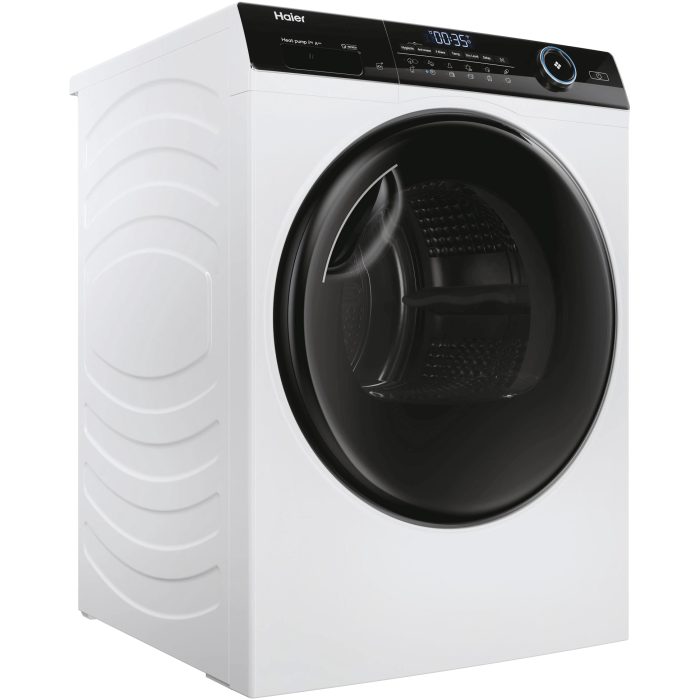 Uscator de rufe Haier, 31102533 Pompa de caldura cu compresor inverter, 8kg,clasa A+++, WIFI-app hOn, 11 programe +app, alba - usa neagra [3]