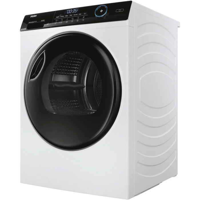 Uscator de rufe Haier, 31102533 Pompa de caldura cu compresor inverter, 8kg,clasa A+++, WIFI-app hOn, 11 programe +app, alba - usa neagra [2]