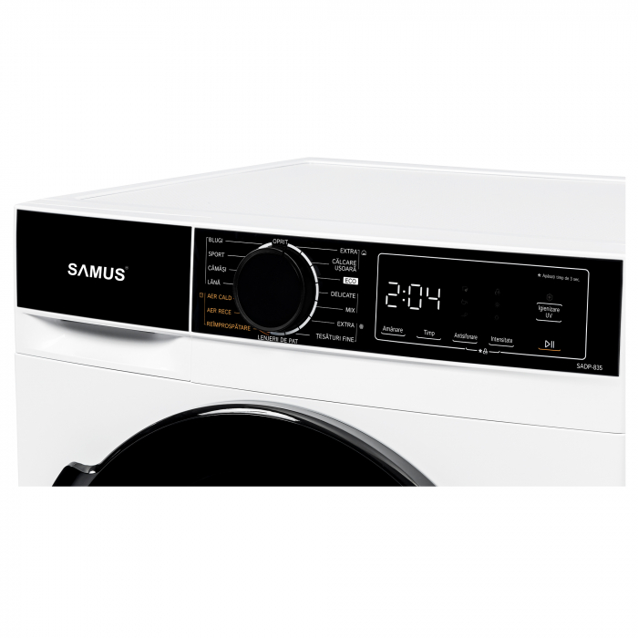 Uscător de rufe Samus SADP‑835, 8 kg, pompă de căldură, 15 programe, display electronic, clasa A++ [4]
