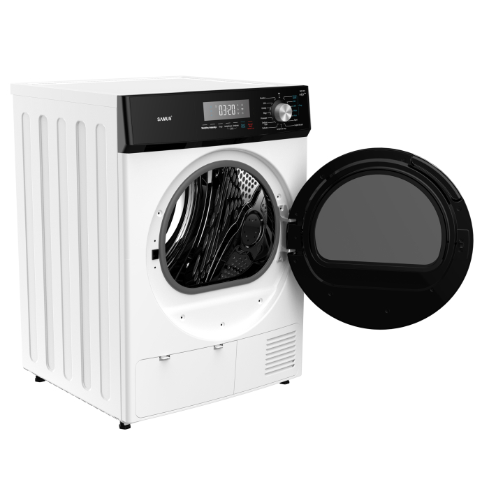 Uscator de rufe Samus SWDP-816, 8 kg, pompa de caldură, 16 programe, afișaj electronic, funcție anti-sifonare, clasa E, alb [5]