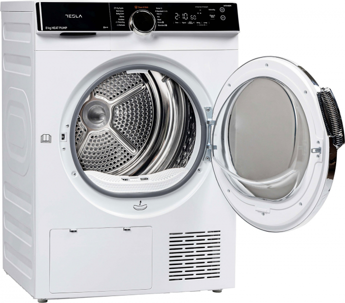 Uscator de rufe Tesla WT8H92M, Pompa de caldura, 8kg, Clasa A++, 16 programe, Ajustare intensitate uscare, Anti Sifonare, Sistem Child Lock, Delay Start, Alb [3]