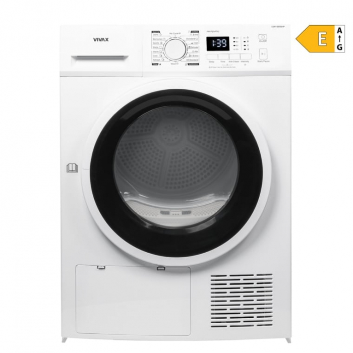 Uscator de rufe VIVAX CDR-0816SHP, Pompa de caldura, 8 kg, Clasa A++, Display LED, Start intarziat, Anti-sifonare, Uscare ajustabila, 16 programe, Alb [11]