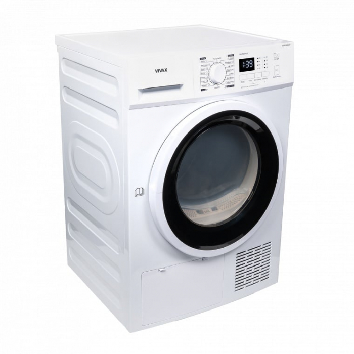 Uscator de rufe VIVAX CDR-0816SHP, Pompa de caldura, 8 kg, Clasa A++, Display LED, Start intarziat, Anti-sifonare, Uscare ajustabila, 16 programe, Alb [12]