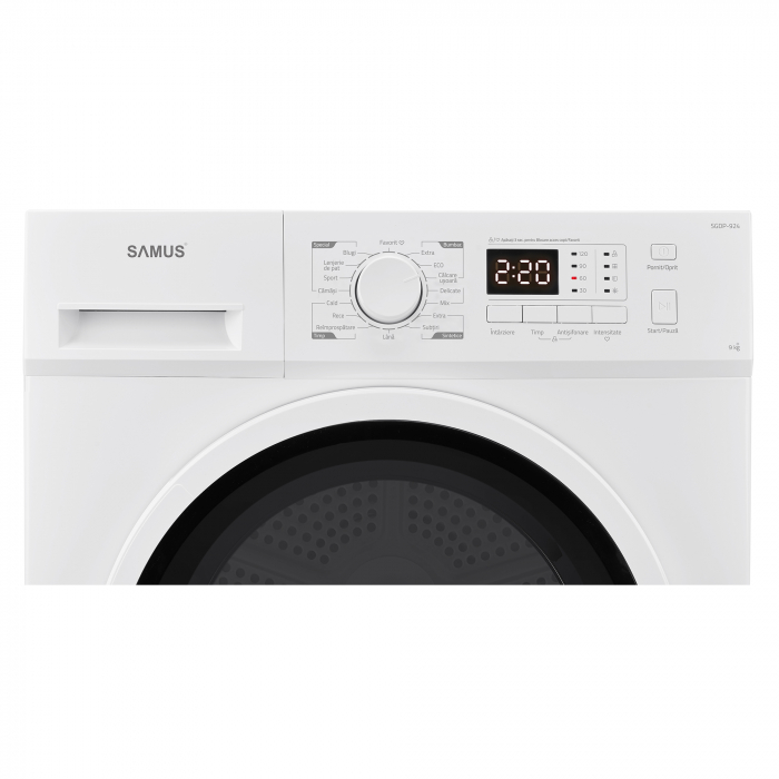 Uscator rufe Samus SGDP924 Pompa de Caldura 9 kg 16 Programe Afisaj Electronic Clasa D Alb [3]