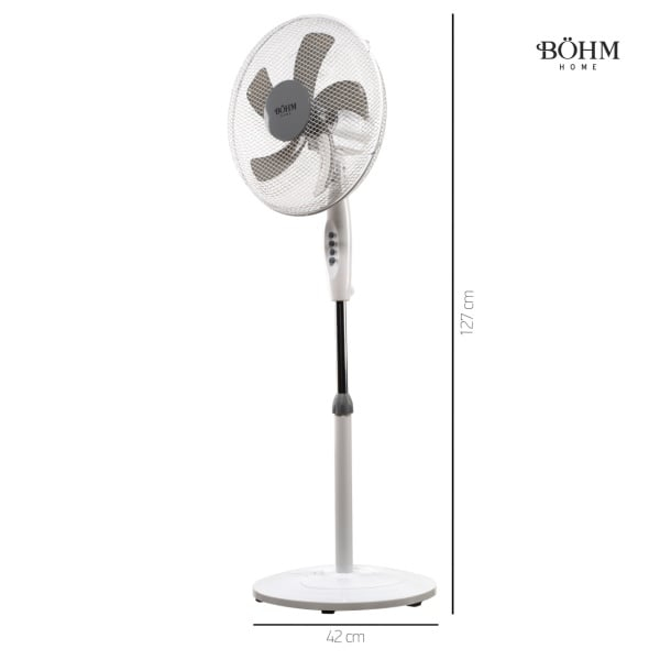 Ventilator de podea BÖHM BLSF-4043, 3 viteze, 16 ingi, Compact, Reglabil și Eficient [2]
