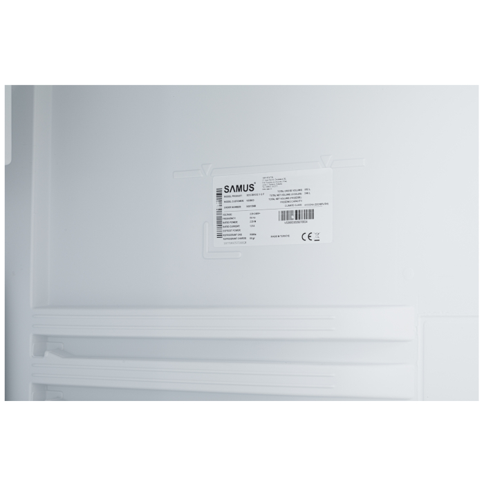 Vitrina frigorifica Samus VS380D, 346 L, Sistem racire ventilator, 5 rafturi ajustabile, Dezghetare automata, Lumina LED Alb/Negru [11]