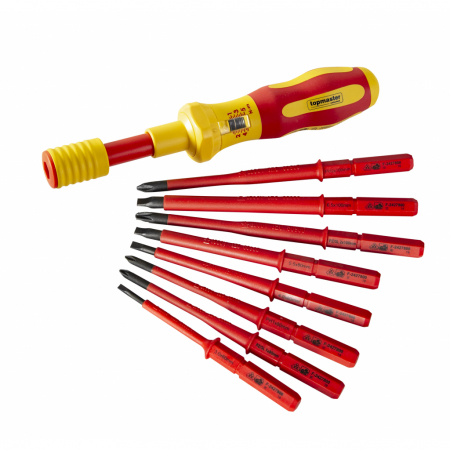 Truse de scule - Set surubelnita dinamometrica 1000V 9 piese Topmaster