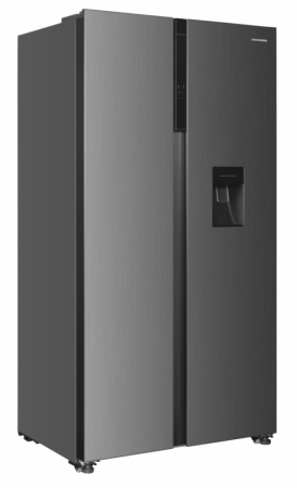 Aparate frigorifice - Frigider side by side Heinner, Dozator de apa, Volum 439 L, Inverter, Touch, INOX