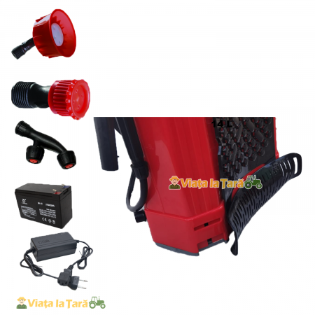 Pompa de stropit electrica si manuala 2 in 1, 16 litri, 6 bari, regulator presiune elefant cu baterie acumulator si manuala [4]